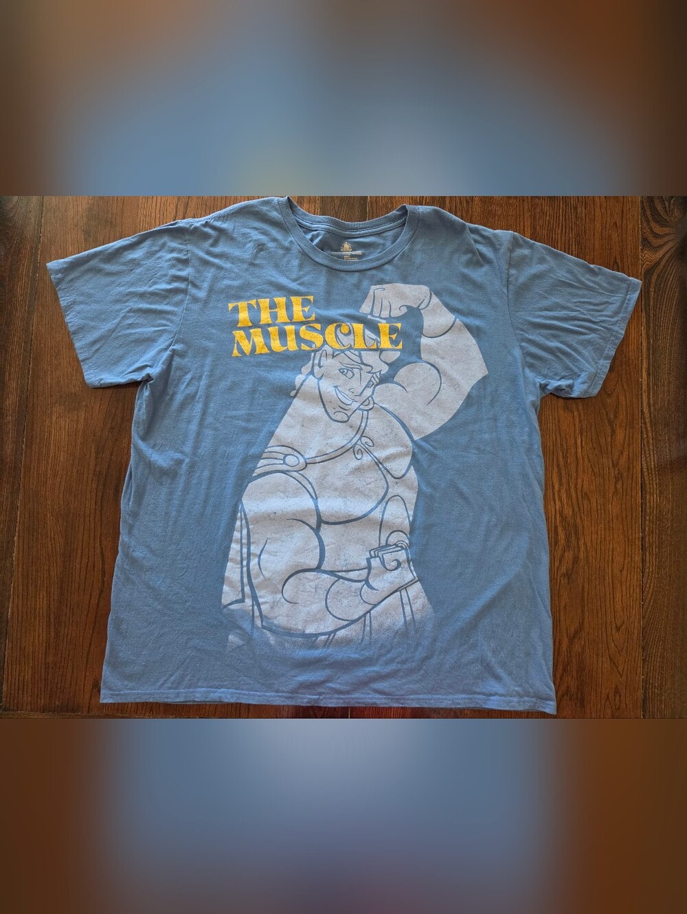 Disney Hercules Blue 'The Muscle' Graphic Crewneck T-Shirt Men's 3XL